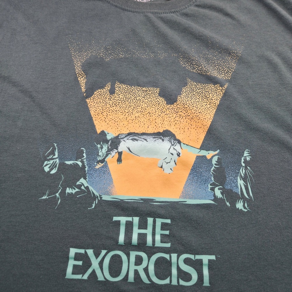 The Exorcist Movie Graphic‎ Tee Mens Large Green Cotton Blend Short Sleeve Shirt